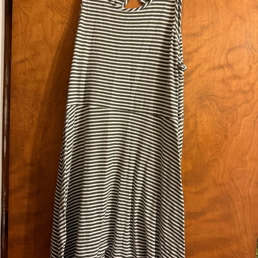 Maurices sage Green and White Striped Mini Dress